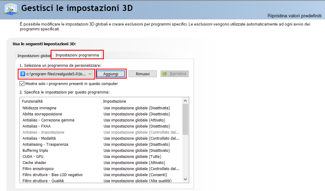 3DIEMME Helpdesk - Impostazioni di controllo della scheda grafica -  Knowledge Base